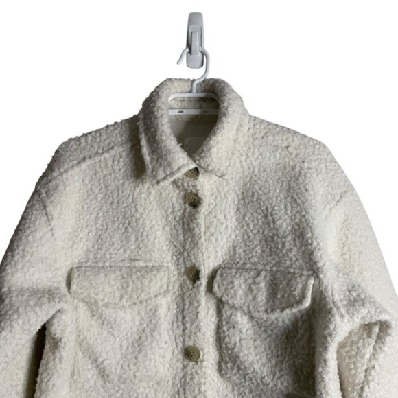 H&M Women's Casual Teddy Sherpa Shacket - Picture 2 of 8